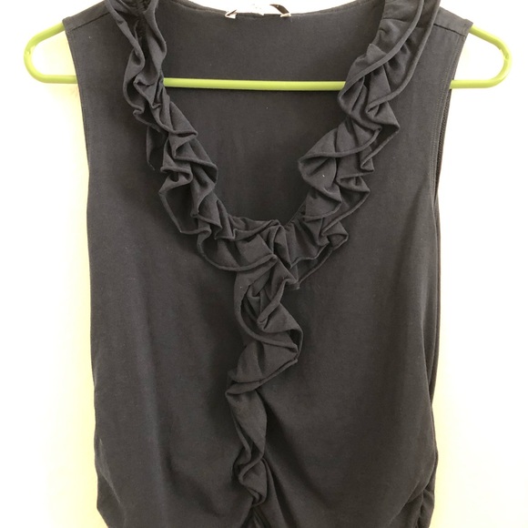 4/$25 CAbi Ruffle Ruched Tank Top Navy Blue Medium - Picture 4 of 6